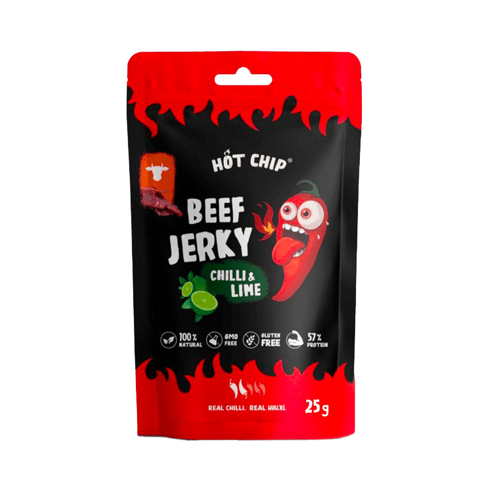HOT CHIP BEEF JERKY CHILLI & LIME 25GR
